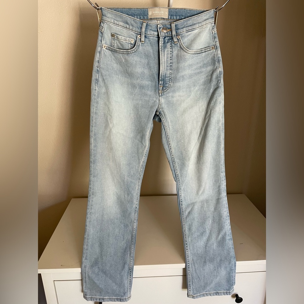 NWOT Everlane Women's The Original Cheeky Straight Leg Jeans in Light Blue